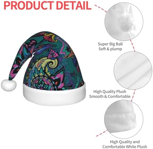 Oriental Paisley Santa Hat for Kids Christmas Party