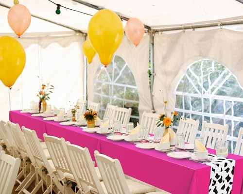 Hot Pink Cow Print Tablecloth Set 3 Pc 54x108 Inch Party Decor