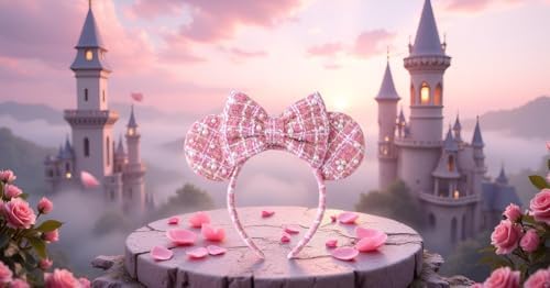 KARETT Sequins Mouse Ears Headband With Glitter Bow