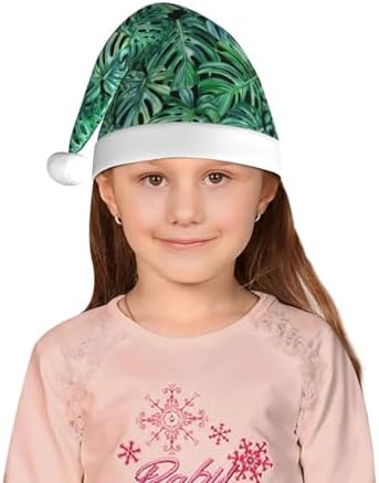 Monstera Leaf Santa Hat Kids Christmas Party Hat