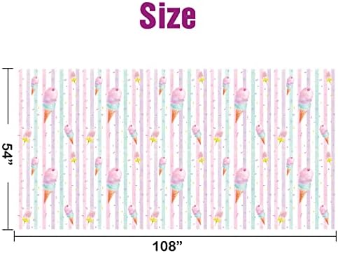 WERNNSAI Ice Cream Table Cloth 108 x 54 Inches Pink Sprinkle