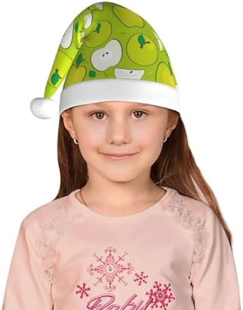 Green Apple Santa Hat for Kids Christmas Party Headwear