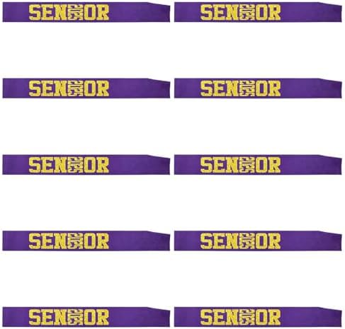 2025 Senior Graduation Sash Set 10 Pack Purple Gold Glitter