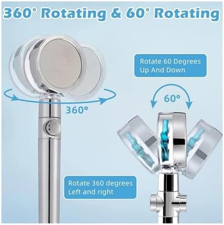 NATTCO High-Pressure Handheld Showerhead with 5 Filters