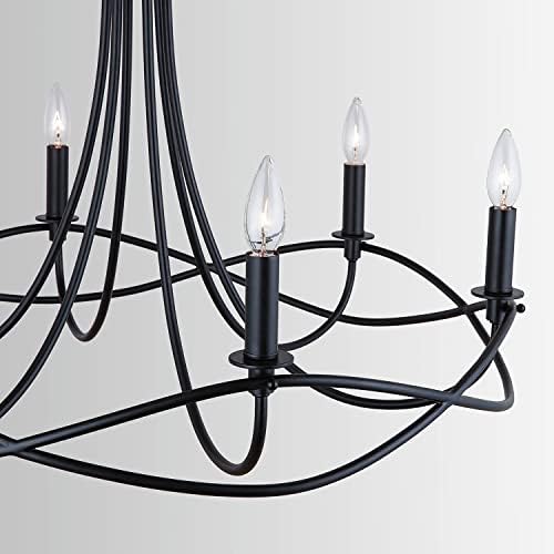 Capital Lighting 431661MB Sonnet Waving Metal Frame Candle Chandelier 6-Light Matte Black