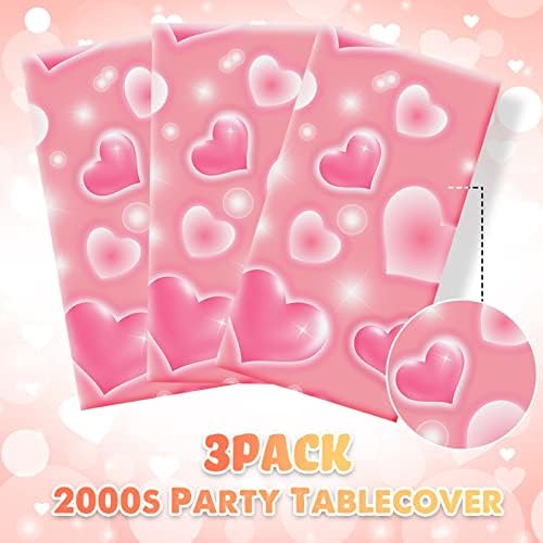 Tudomro 3 Pack Y2K Heart Tablecloths for Party
