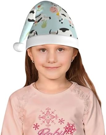 Cute Cows Santa Hat Kids Christmas Hat for Party
