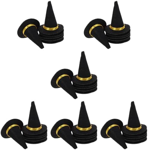 LOGOFUN 36 Pcs Halloween Mini Witch Hats Felt