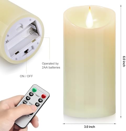 Biyanuo Flameless LED Candles with Remote Control Set of 2