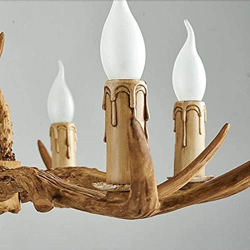 Rustic Resin Antlers Chandelier with E14 Bulbs