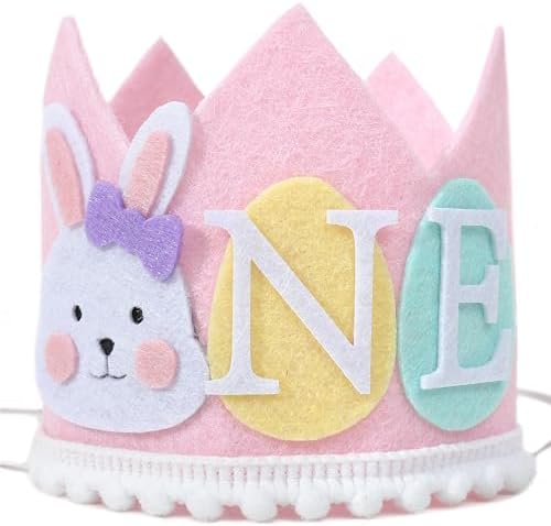 Some Bunny 1st Birthday Crown Easter Rabbit Hat for Girls