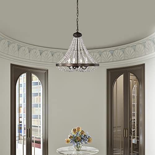 Warehouse of Tiffany Hana 22 Inch Bohemian Chandelier 4 Light Bronze