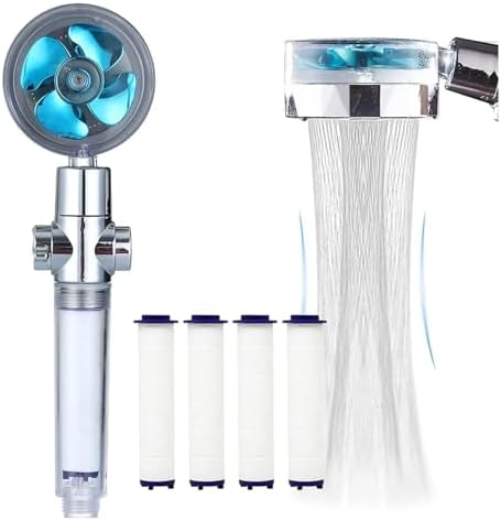NATTCO Propeller Shower Head With Stop Button And Cotton Filter
