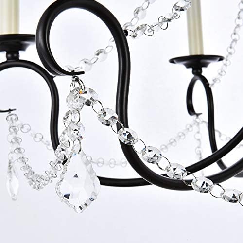 Modern 6 Light Candle Style Chandelier with Crystal Accents Dark Bronze