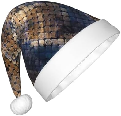 Watercolor Snake Skin Santa Hat for Kids Baby Christmas Holiday Headwear