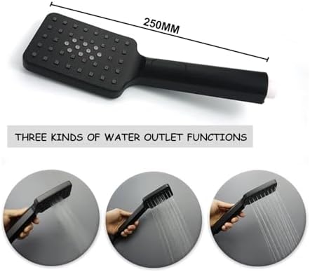 NATTCO Handheld Shower Head with 3 Functions Adjustable Slide Bar Matt Black