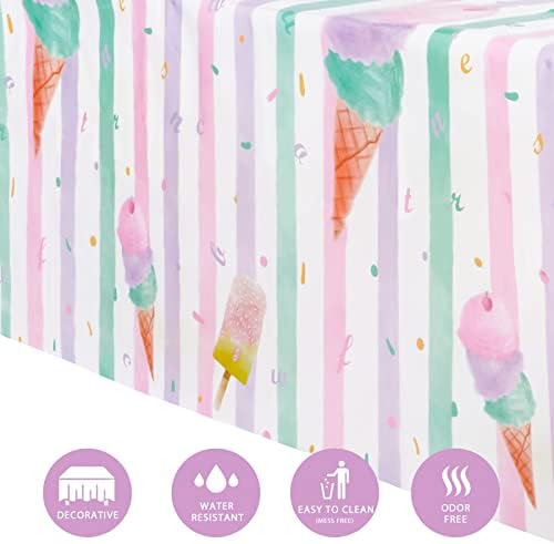 WERNNSAI Ice Cream Table Cloth 108 x 54 Inches Pink Sprinkle