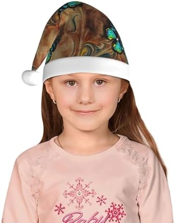 Vintage Green Santa Hat for Kids Christmas Party Wear