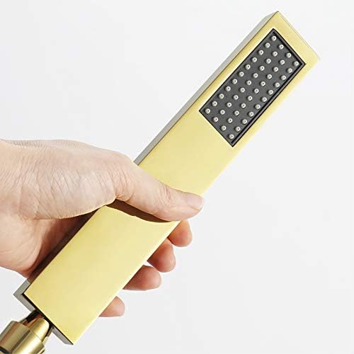 Titanium Gold Brass Handheld Shower Head with High Pressure Rain Spray