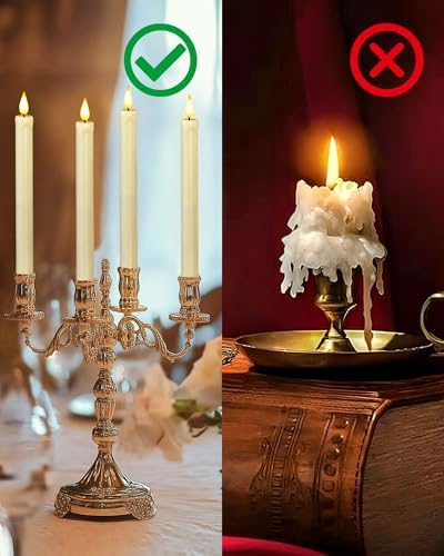 Homemory Flameless Taper Candles Set of 2