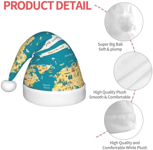 World Map Santa Hat for Kids Baby Christmas Costume Headwear
