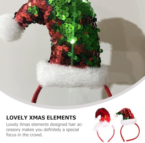 LOGOFUN 2pcs Christmas Elf Hat Headband for Kids