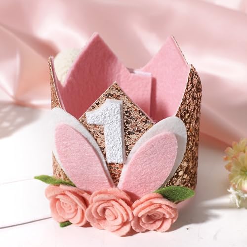 Some Bunny 1st Birthday Floral Crown Hat for Girls