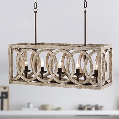 Tiffany Style 5 Light Chandelier with Wood Grain Finish