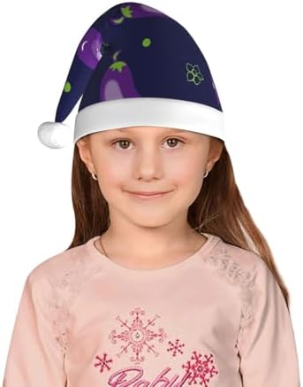 Eggplant Santa Hat for Kids Baby Christmas Hat