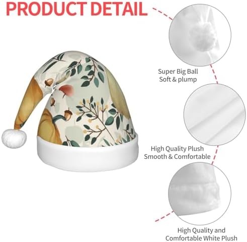 Autumn Pumpkins Leaves Apples Santa Hat for Kids Baby Christmas Headwear