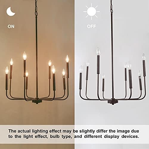 LALUZ Chandelier with Dark Brown Speckled Finish 26 Dia Dimmable