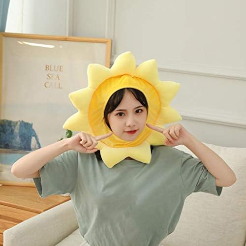 Purplelily Cartoon Yellow Sunflower Plush Hat for Men