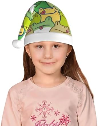 Cartoon Frog Santa Hat for Kids Christmas Party