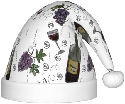 Wine Bottles And Grapes Santa Hat for Kids