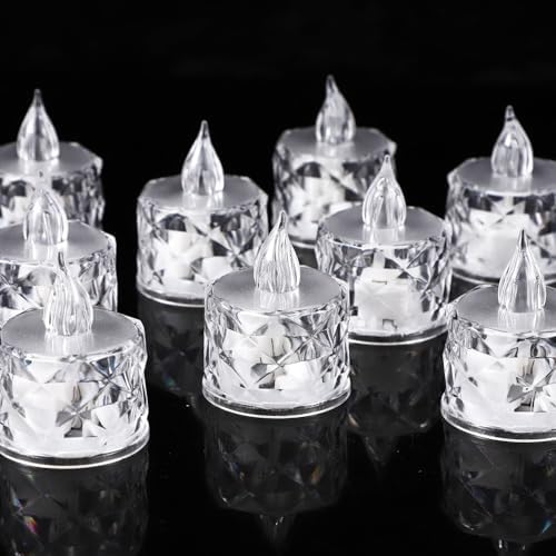 24 Piece Flashing Battery LED Votive Candles for Decorations