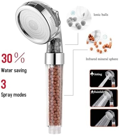 NATTCO Handheld Showerhead with Three-speed Adjustable Nozzle and Negative Filter