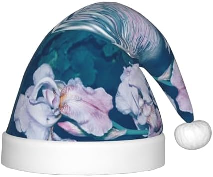 Bright Colorful Iris Flowers Santa Hat for Kids