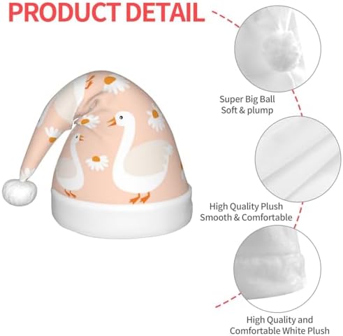 Geese and Flower Santa Hat for Kids Christmas Party Headwear