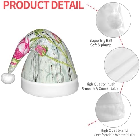 Vintage Wood Santa Hat for Kids Baby Christmas Headwear