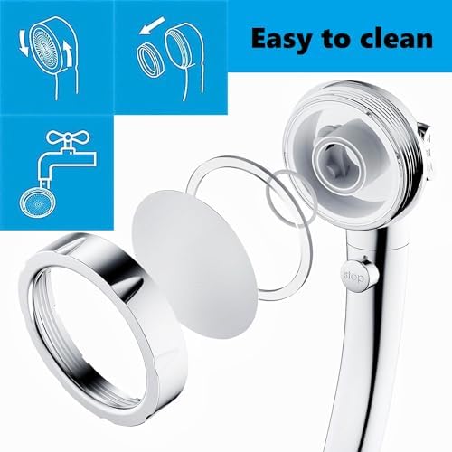 Adjustable 3-Spray Handheld Shower Head with OnOff Switch