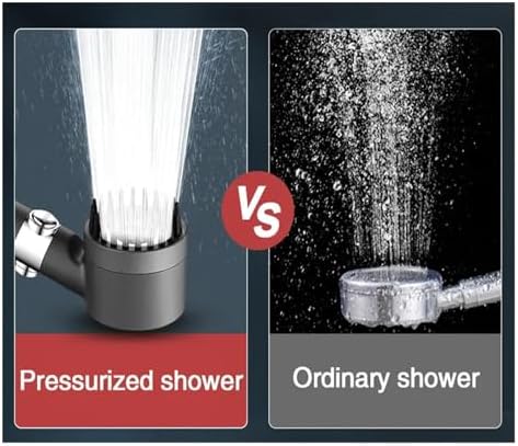 NATTCO Large Flow High Pressure Shower Head with 3 Modes Filter Spa Pressurized Spray Nozzle Rainfall Massage