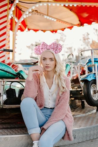 KARETT Sequins Mouse Ears Headband With Glitter Bow