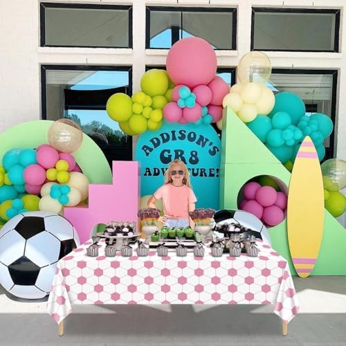 4Pcs Pink Soccer Tablecloths for Girls Party Decor