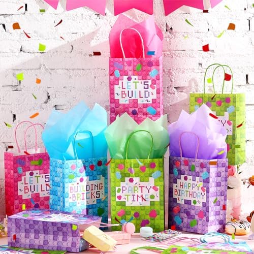 PerKoop 24 Piece Building Block Party Bags