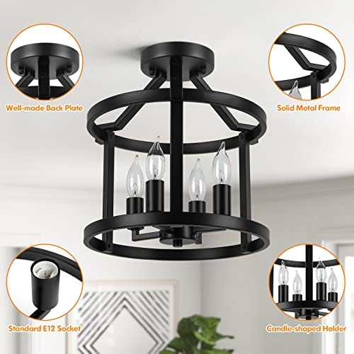 GoBright 4-Light Farmhouse Ceiling Light Fixture