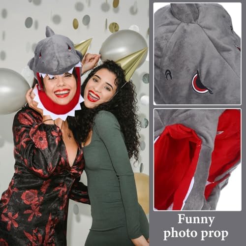 SAFIGLE Grey Plush Shark Hat for Kids