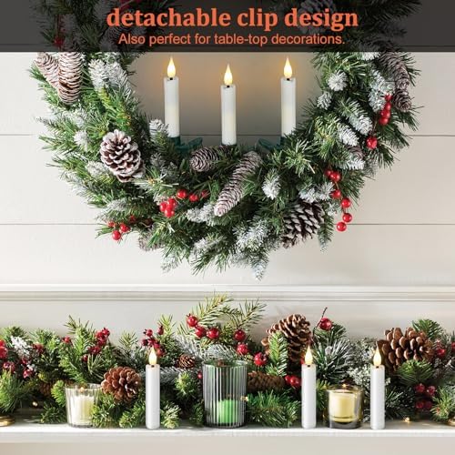 12Pcs Flameless LED Candles with 3D Wick and Clip-on Design