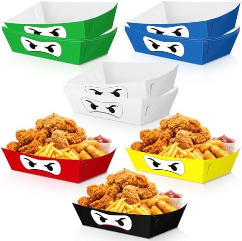 Zhehao 24 Pcs Ninja Party Paper Trays Set