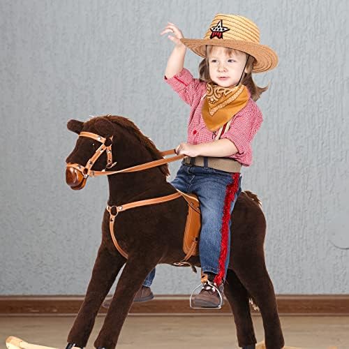 Yahenda 48 Piece Cowboy Hats Set with Colorful Bandanas