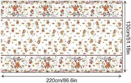 Adirasenotek 3Pcs Bear Baby Shower Tablecovers
